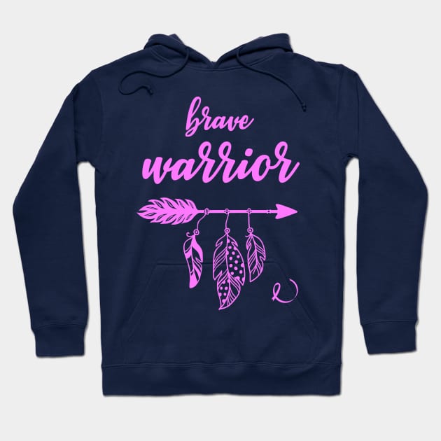 Brave Warrior Cancer Survivor Gift Hoodie by Antzyzzz